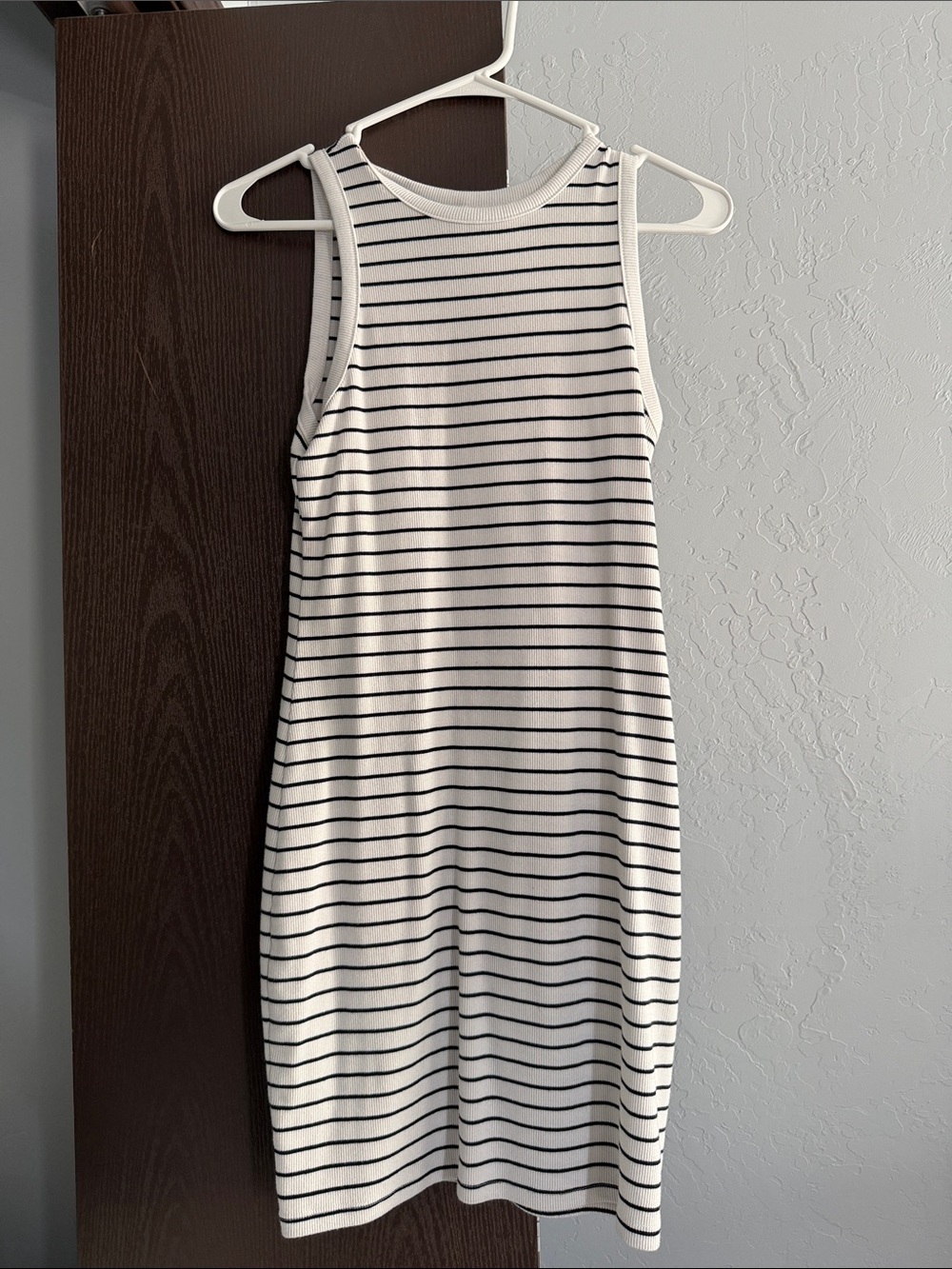 a new day Striped Sleeveless Midi Dress - White & Black